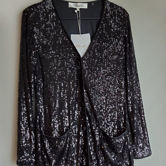 DVF Melina Sequined Dress size S NWT - Picture 6 of 10